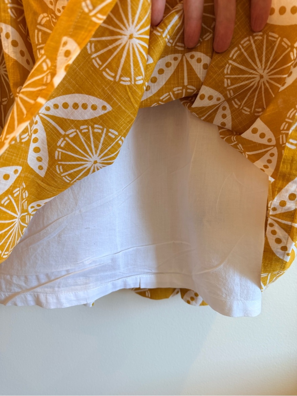 Boden Nancy Sunflower Yellow White Floral Cotton Fit Flare Dress Womens 8 Summer - Picture 4 of 10